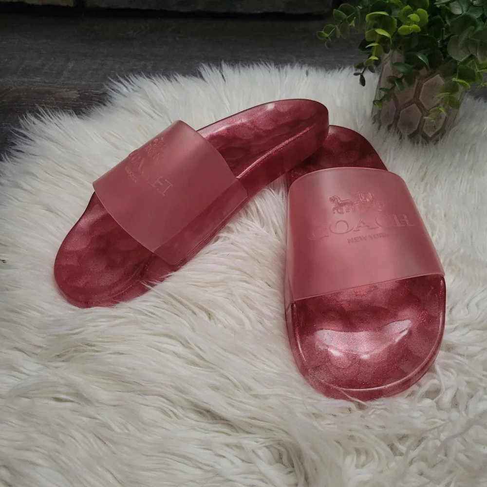 COACH Ulyssa Glitter Pool Slides size 9 - Picture 4 of 12